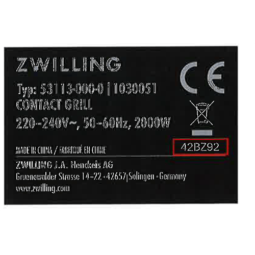 ZWILLING contact grill