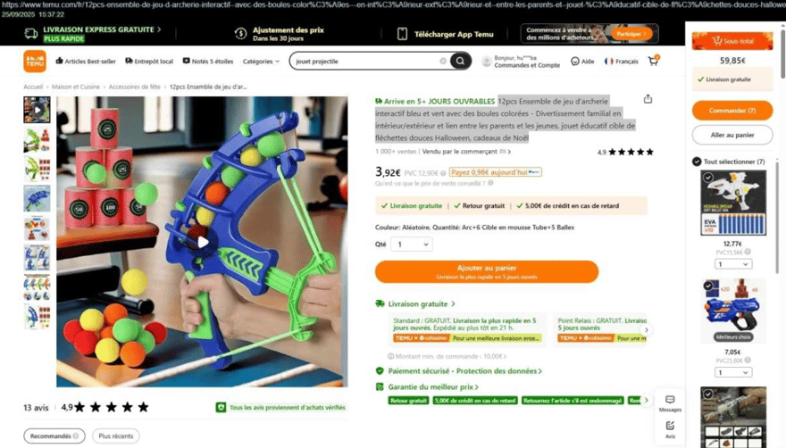 Bow toy set