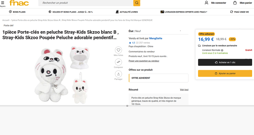 Keyring with soft toy
